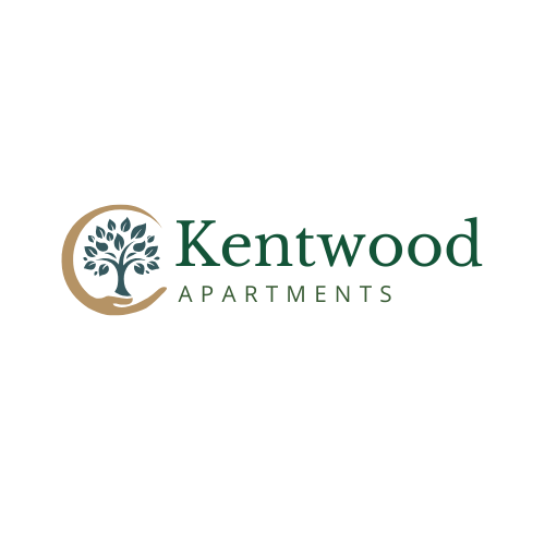 The image is a logo for Kentwood Apartments.